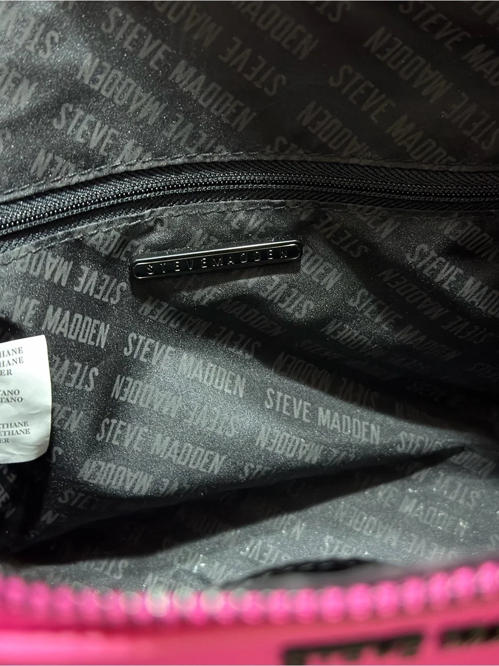Steve Madden Bright Pink Cosmetic Pouch with Logo